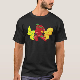 Ninja Obst-Schwerter Vegan Cooles Gemüse Essen T-Shirt