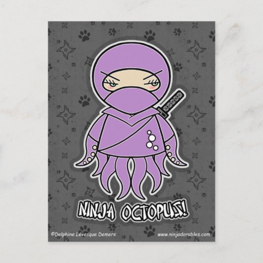 Ninja Octopus! Postkarte (Vorderseite)