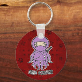 Ninja Octopus! Roter Schlüsselanhänger (Vorderseite)