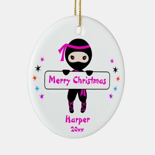 Ninja Ornament, Girls Niedlich Karate Kinder Weihn Keramik Ornament (Rechts)