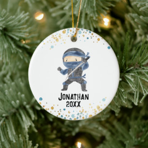 Ninja Ornament, Niedlich Karate Kinder Weihnachten Keramik Ornament