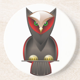 Ninja Owl in Rot Grün und Braun Untersetzer
