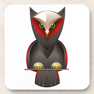 Ninja Owl in Rot Grün und Braun Untersetzer