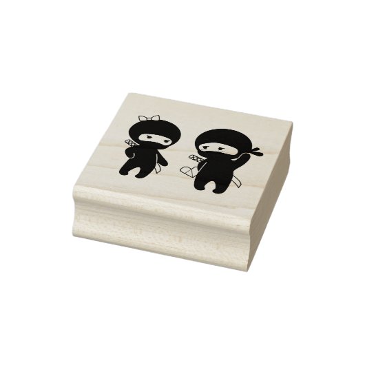 Ninja Pair, ein Junge und ein Mädchen Gummistempel (Stempel)