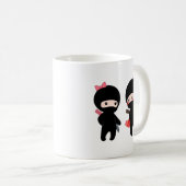 Ninja Pair, ein Junge und ein Mädchen Kaffeetasse (VorderseiteRechts)