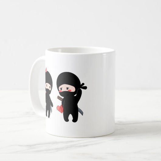 Ninja Pair, ein Junge und ein Mädchen Kaffeetasse (Vorderseite Links)
