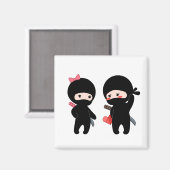 Ninja Pair, ein Junge und ein Mädchen Magnet (Vorderseite/Rückseite)