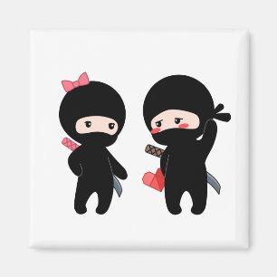 Ninja Pair, ein Junge und ein Mädchen Magnet