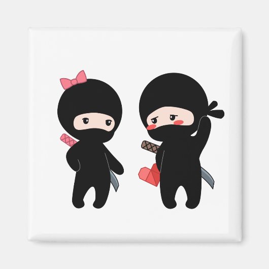 Ninja Pair, ein Junge und ein Mädchen Magnet (Vorne)