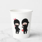 Ninja Pair, ein Junge und ein Mädchen Pappbecher (Rückseite)