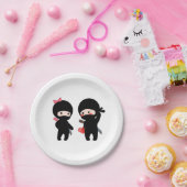 Ninja Pair, ein Junge und ein Mädchen Pappteller (Party)