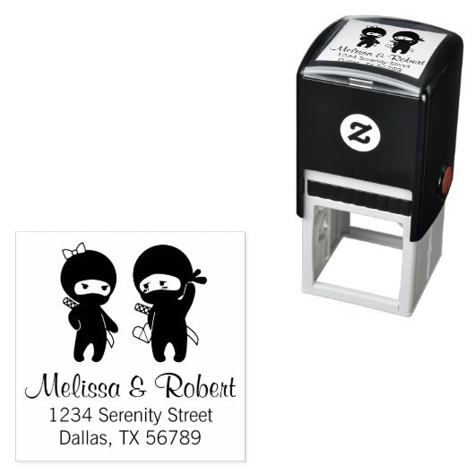 Ninja Pair, ein Junge und eine Mädchenadresse Permastempel (Beispiel)