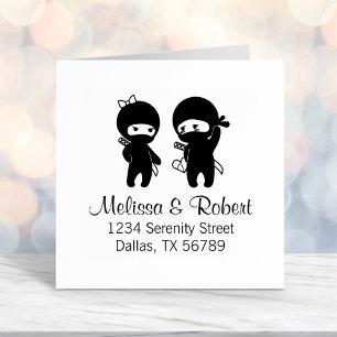 Ninja Pair, ein Junge und eine Mädchenadresse Permastempel