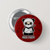 Ninja Panda! Im roten Knopf Button (Vorne & Hinten)
