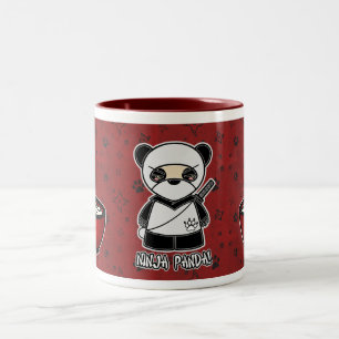 Ninja Panda! Mit der Reis-Schüssel-Tasse Zweifarbige Tasse