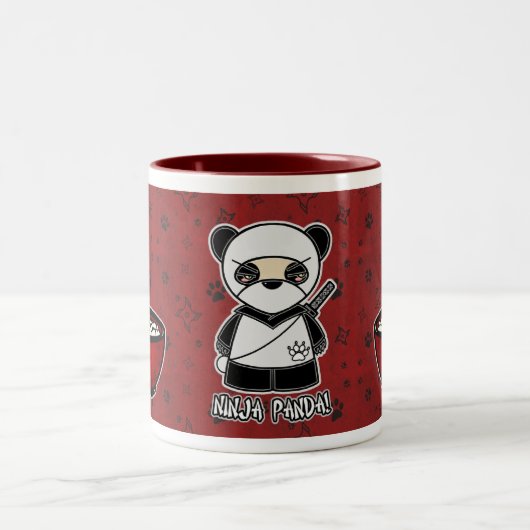 Ninja Panda! Mit der Reis-Schüssel-Tasse Zweifarbige Tasse (Mittel)