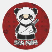 Ninja Panda! Rote Aufkleber (Vorderseite)