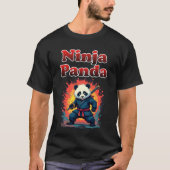 Ninja Panda T - Shirt Niedlich Samurai Style (Vorderseite)