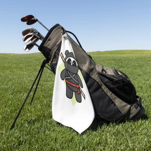 Ninja Panda von Amanda Roos Golfhandtuch (Gras)