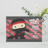 Ninja Party Boy Birthday Karate Einladung (Stehend Vorderseite)