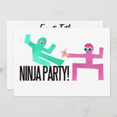 Ninja-Party Einladung (Vorne/Hinten)