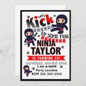 Ninja Party Einladung, Ninja Geburtstag Einladung (Vorne/Hinten)