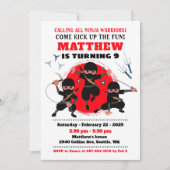 Ninja Party Geburtstagseinladung, Karate Einladung (Vorderseite)