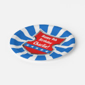 Ninja Patriotic Warrior Boys Kindergeburtstag Part Pappteller (Schrägansicht)