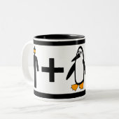 Ninja Penguin-Tasse Zweifarbige Tasse (Vorderseite Links)