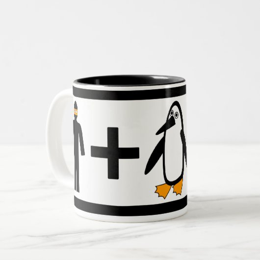 Ninja Penguin-Tasse Zweifarbige Tasse (Vorderseite Links)