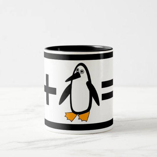 Ninja Penguin-Tasse Zweifarbige Tasse (Mittel)