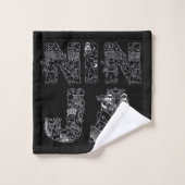 Ninja Phantastisch Text Art Badhandtuch Set (Waschlappen)