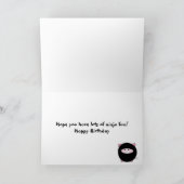 Ninja Pig auf Blue Happy Birthday Karte (Innenseite)