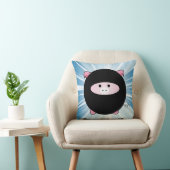 Ninja Pig auf Blue Kissen (Stuhl )