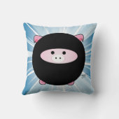 Ninja Pig auf Blue Kissen (Rückseite)