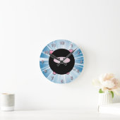 Ninja Pig auf Blue Runde Wanduhr (Zuhause)