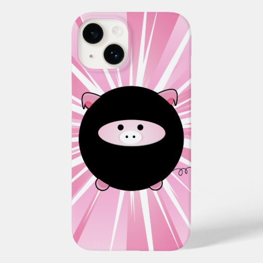 Ninja Pig auf Rosa Case-Mate iPhone Hülle (Rückseite)