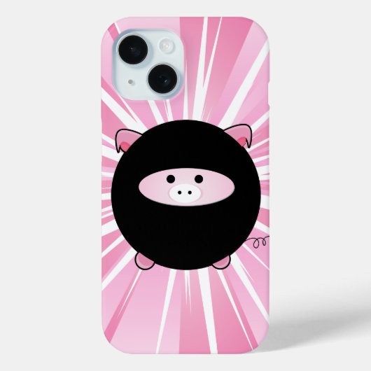 Ninja Pig auf Rosa Case-Mate iPhone Hülle (Rückseite)
