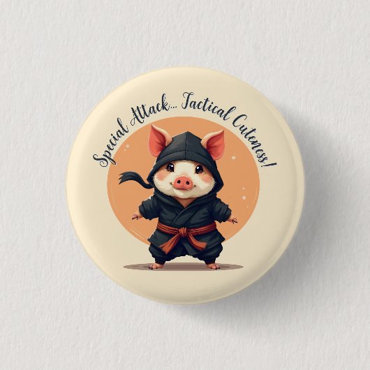 Ninja Pig Button (Vorderseite)