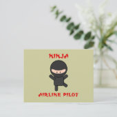 Ninja-Pilot Postkarte (Stehend Vorderseite)