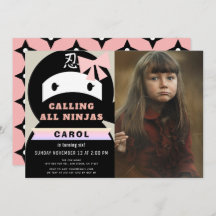 Ninja Pink & Black Girl Foto Geburtstag