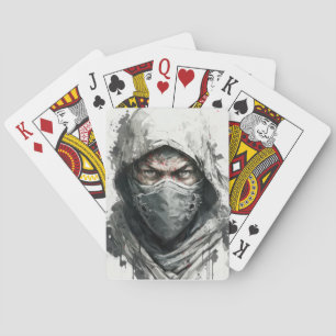 Ninja Portrait Warrior Malerei Historisches Abente Spielkarten