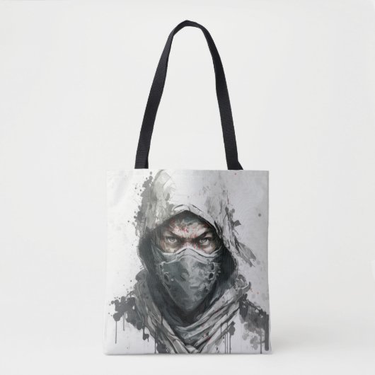 Ninja Portrait Warrior Malerei Historisches Abente Tasche (Vorderseite)