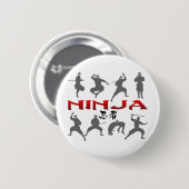 Ninja Pose Silhouette Button (Vorne & Hinten)