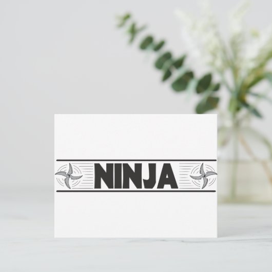 Ninja Postkarte (Stehend Vorderseite)