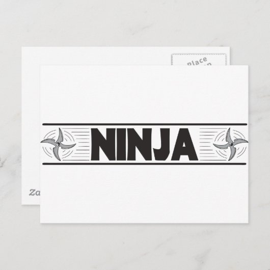 Ninja Postkarte (Vorne/Hinten)