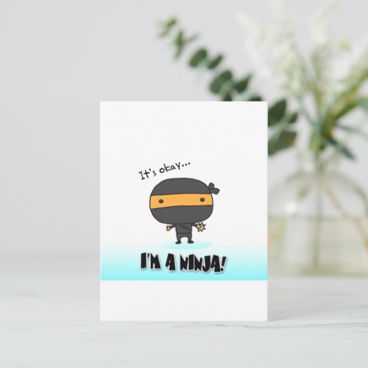 NINJA POSTKARTE (Stehend Vorderseite)