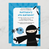 Ninja Power-Blau-Einladung Einladung (Vorne/Hinten)