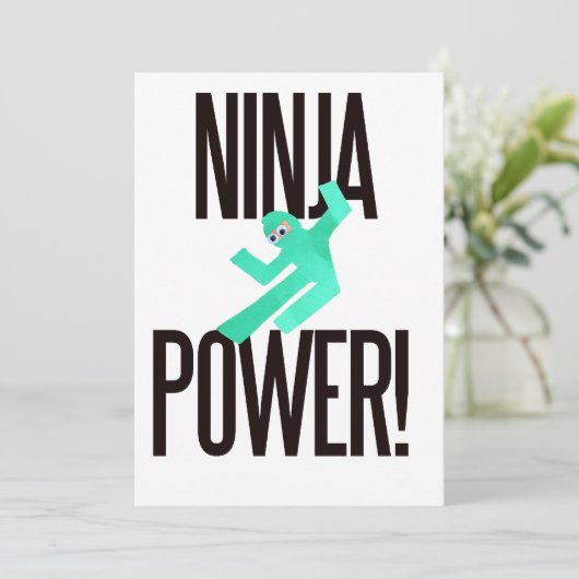 Ninja Power Einladung (Stehend Vorderseite)