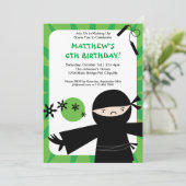 Ninja Power Grüne Einladung (Stehend Vorderseite)